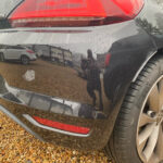Before photo of rear corner bumper scuff on Volkswagen Scirocco in Warwick – repaired by CAR Cosmetic Auto Repairs