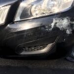 Before photo of Volvo front bumper scuff in Royal Leamington Spa – repaired by CAR Cosmetic Auto Repairs