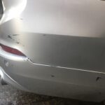 Before photo of Volvo XC90 rear bumper scuff in Milton Keynes – repaired by CAR Cosmetic Auto Repairs